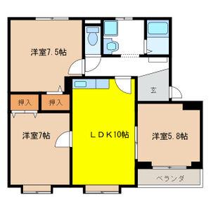 SUPREME MATSUNO(3LDK/2階)の間取り写真