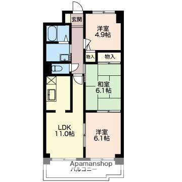 セントヒルダス(3LDK/3階)の間取り写真