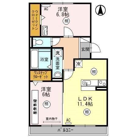 アステール(2LDK/2階)の間取り写真