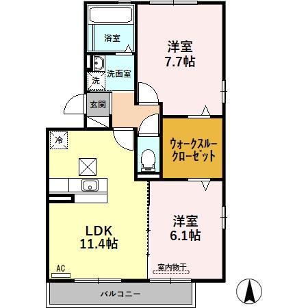 グレイスSE(2LDK/1階)の間取り写真