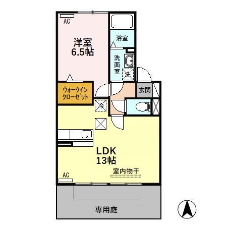 セジュールきよしB(1LDK/1階)の間取り写真