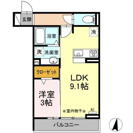 ザ・シティハウス白山(1LDK/2階)の間取り写真