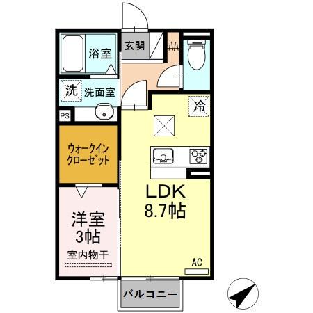 リブフラット(1LDK/1階)の間取り写真