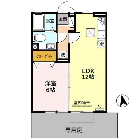 FRIENDRY SQUARE(1LDK/1階)の間取り写真