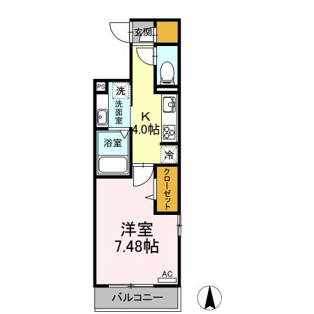 ALLUGE岐阜(1K/3階)の間取り写真