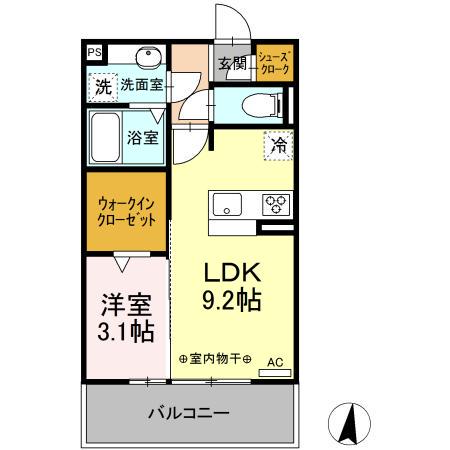 メゾン三塚(1LDK/3階)の間取り写真