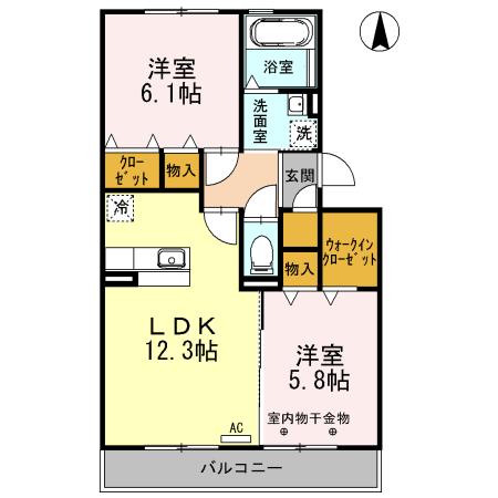 BREEZE SAWAYAKA(2LDK/3階)の間取り写真