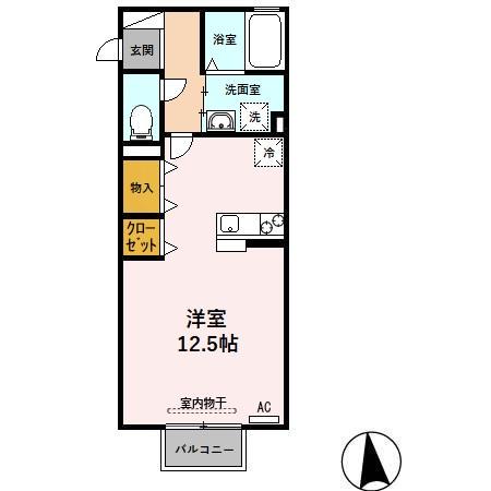 マノワール・K(ワンルーム/2階)の間取り写真