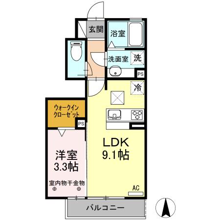 CERCATORE(1LDK/1階)の間取り写真