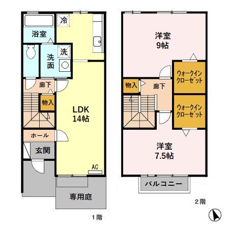 プレシャス　Ｂ(2LDK)の間取り写真