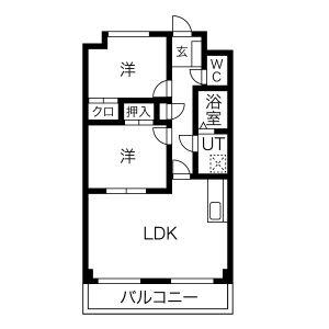 エントピア錦(2LDK/4階)の間取り写真