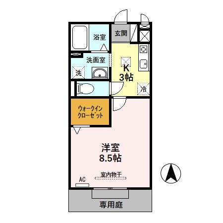 セジュール望 A(1K/1階)の間取り写真