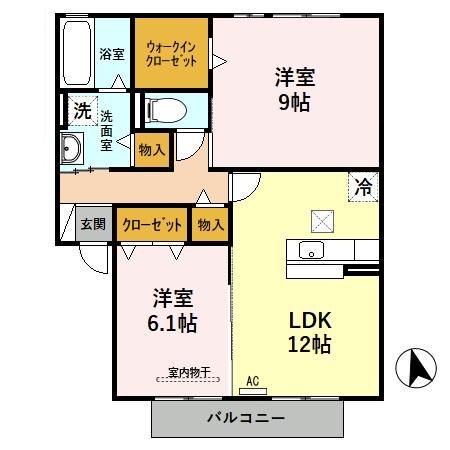 エミネンス・ブリエ(2LDK/1階)の間取り写真