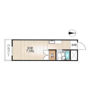 第2コーエービル(ワンルーム/2階)の間取り写真