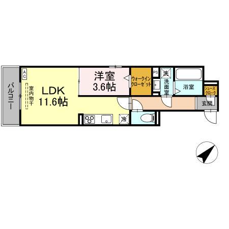 GRAND FELICIA(1LDK/3階)の間取り写真