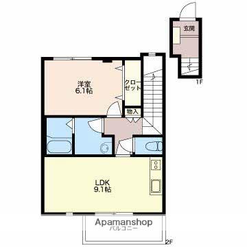 ビースティコート・S(1LDK/2階)の間取り写真