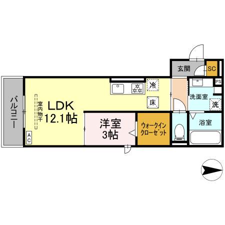SOUWA(1LDK/1階)の間取り写真