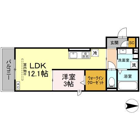 SOUWA(1LDK/2階)の間取り写真