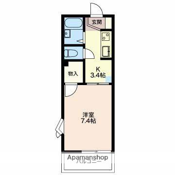 グリーンコーポ西大垣 A(1K/1階)の間取り写真