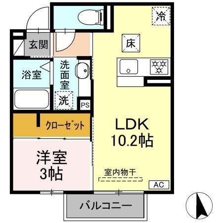 LE LIEN AKANE サウス(1LDK/1階)の間取り写真