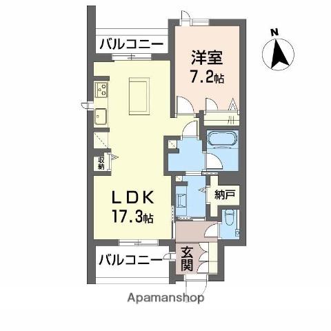 ウノディローロ(1LDK/2階)の間取り写真