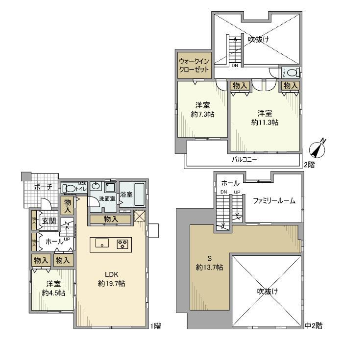 名鉄犬山線 新鵜沼駅 徒歩15分 2階建 築11年(3LDK)の間取り写真