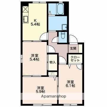 グランパルク(3K/1階)の間取り写真