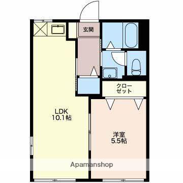 ノースウイング(1LDK/1階)の間取り写真