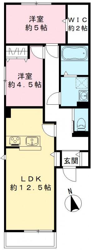 ユアメゾン速(2LDK/2階)の間取り写真