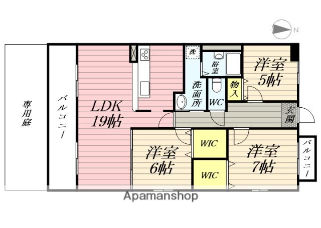 ハイツ南(3LDK/5階)の間取り写真