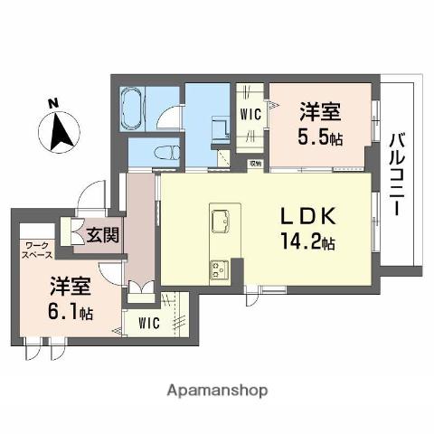 シャーメゾンソフィア南(2LDK/3階)の間取り写真
