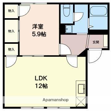 イズランド(1LDK/1階)の間取り写真