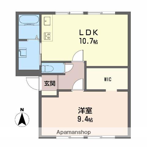 ヴィラサザンクロスA(1LDK/1階)の間取り写真