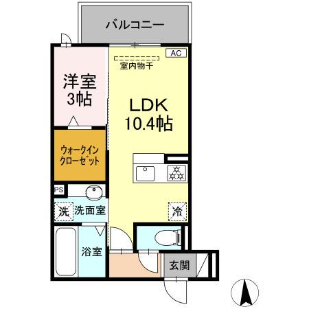 バーディー穂積(1LDK/2階)の間取り写真