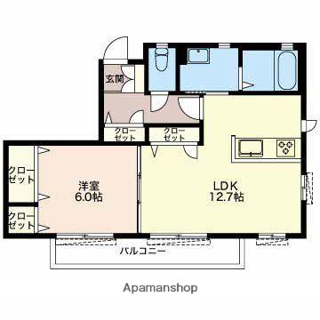 メゾン ド ソレイユ(1LDK/1階)の間取り写真