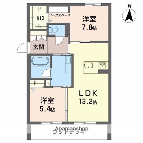 シャーメゾンリアンⅠ(2LDK/1階)の間取り写真