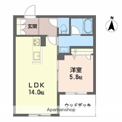 シャーメゾンリアンⅠ(1LDK/1階)の間取り写真