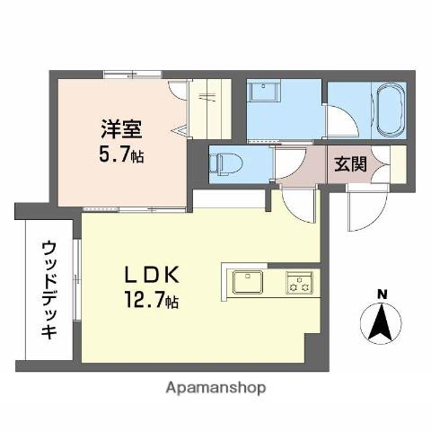シャーメゾンリアンⅠ(1LDK/1階)の間取り写真