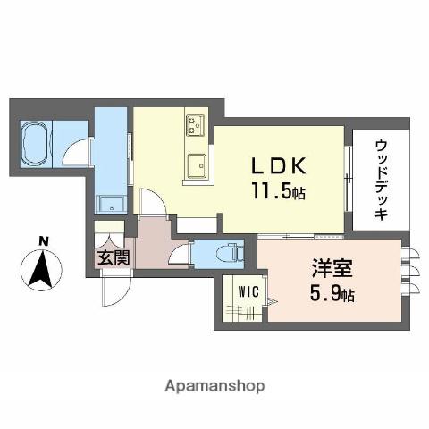 シャーメゾンリアンⅡ(1LDK/1階)の間取り写真