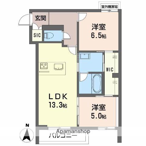 シャーメゾンリアンⅡ(2LDK/2階)の間取り写真