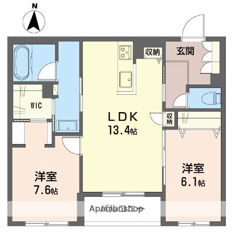 シャーメゾンリアンⅡ(2LDK/3階)の間取り写真