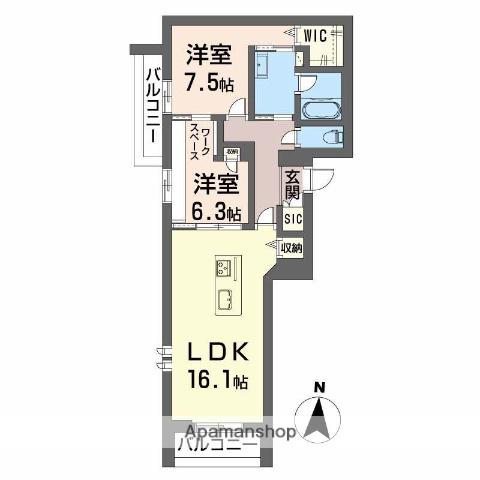 シャーメゾンリアンⅡ(2LDK/3階)の間取り写真