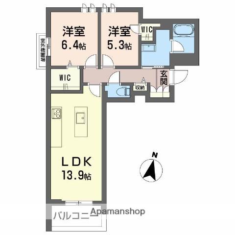 シャーメゾン弁天(2LDK/3階)の間取り写真