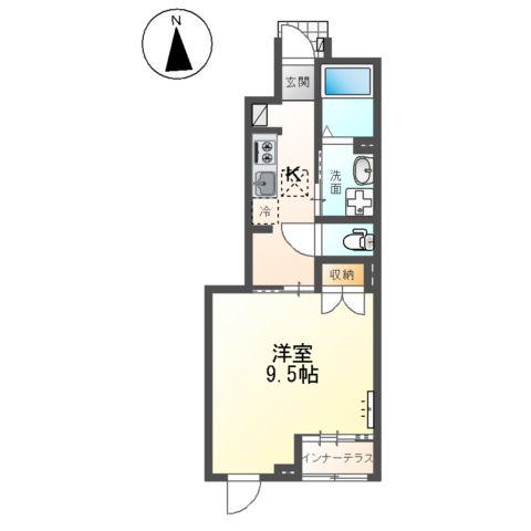 プレミアムMINI(1K/1階)の間取り写真