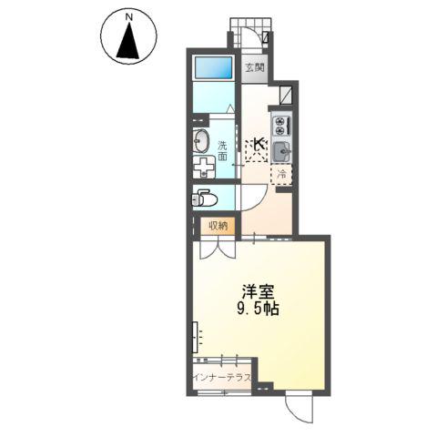 プレミアムMINI(1K/1階)の間取り写真