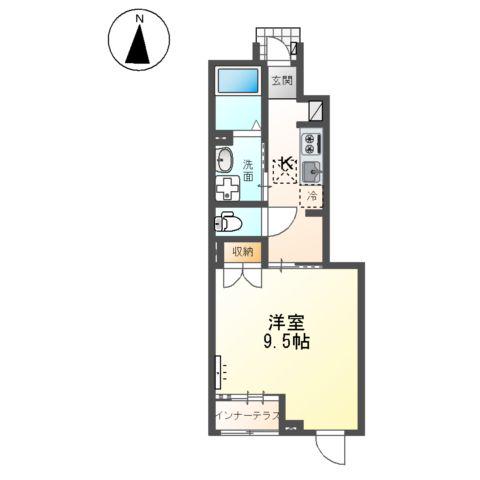 プレミアムMINI(1K/1階)の間取り写真
