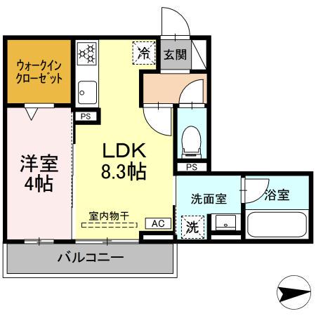 LEONE RESIDENCE(1LDK/2階)の間取り写真