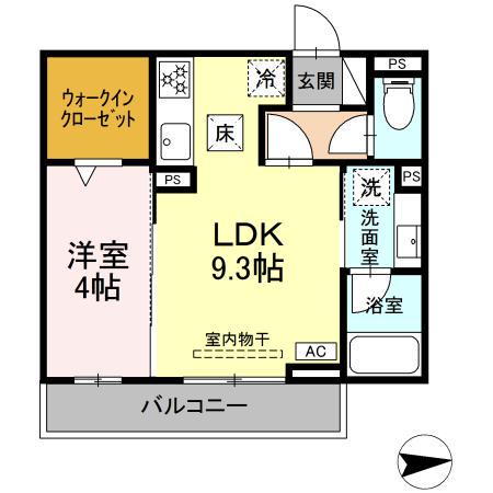 LEONE RESIDENCE(1LDK/1階)の間取り写真