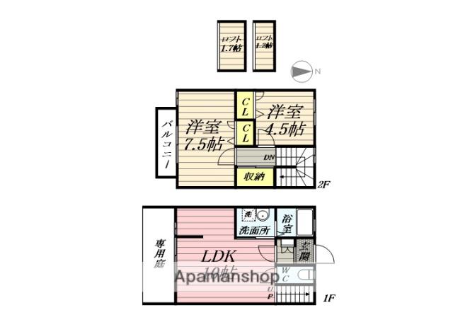 ドゥエル本石(2LDK)の間取り写真