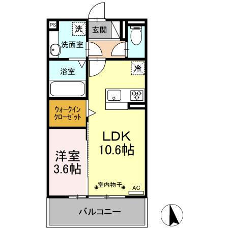 ANTARES(1LDK/3階)の間取り写真